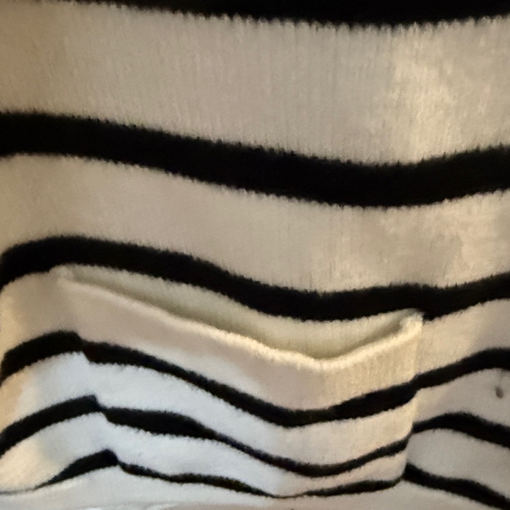 Striped Black and White Women's Sweater - Picture 4 of 4